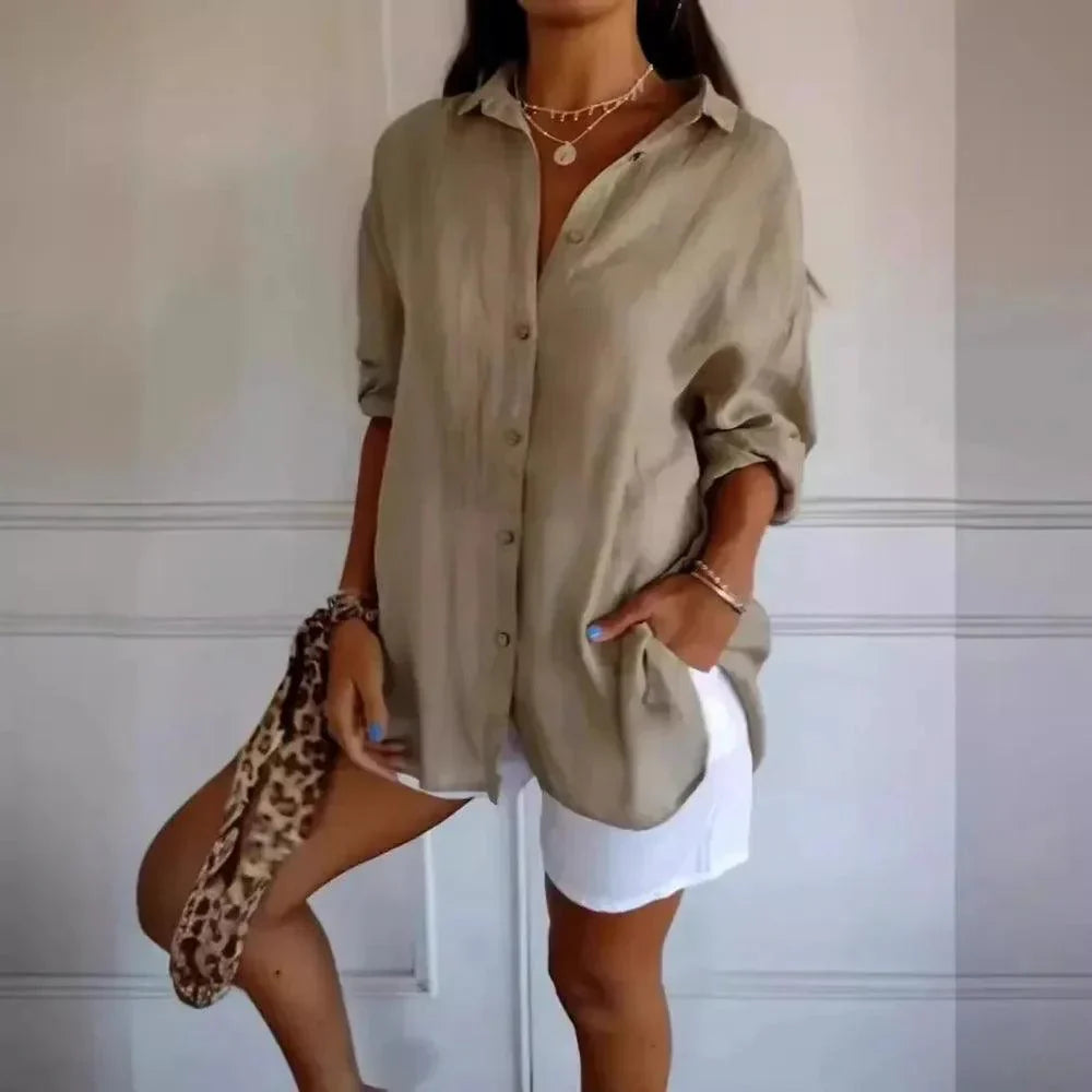 [Liquidação: Compre 1 e Leve 3] Camisa Ibiza em Linho de Algodão com Design Semi Plissado